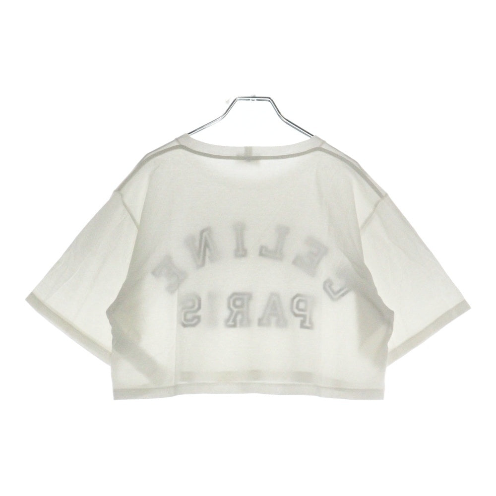 CELINE(セリーヌ) 21SS T-Shirt クロップド ロゴプリント半袖Tシャツ ホワイト レディース 2X743674Q