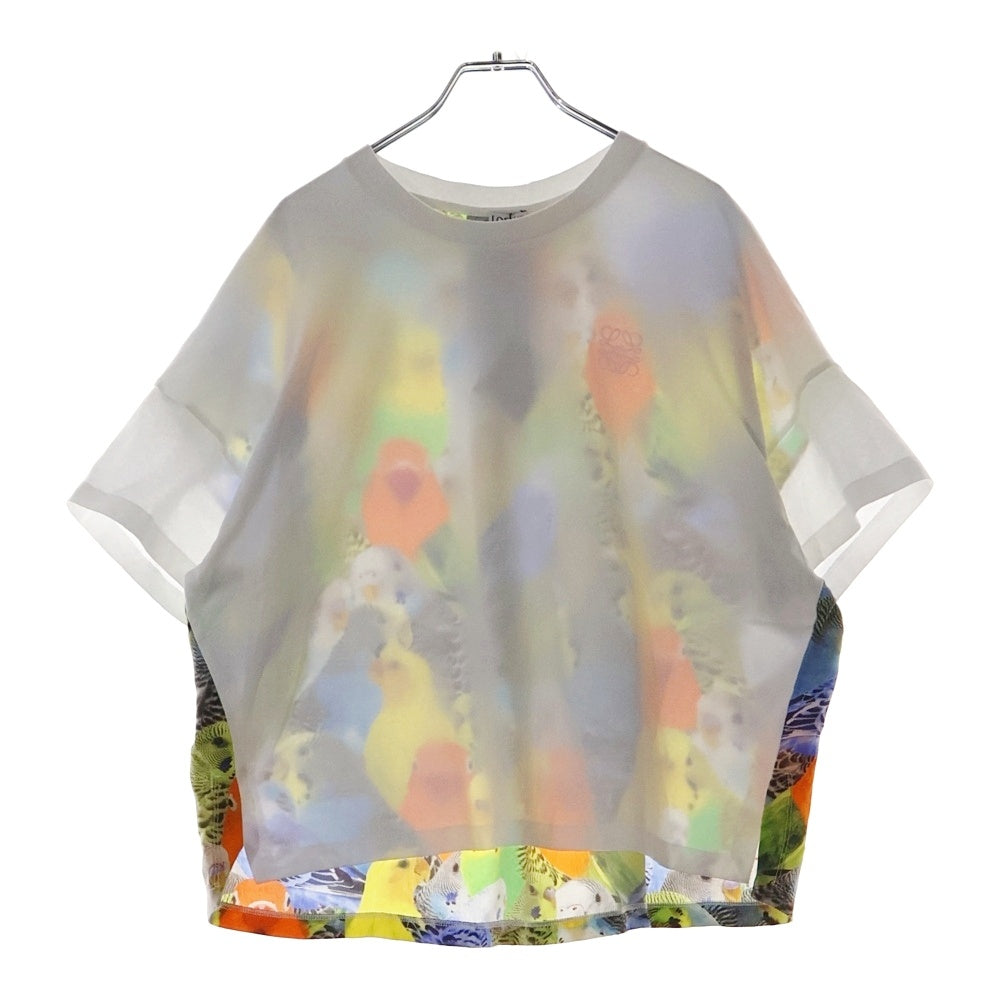 LOEWE(ロエベ) Parrots print T-shirt アナグラム刺? 半袖Tシャツ ホワイト S359Y22X21