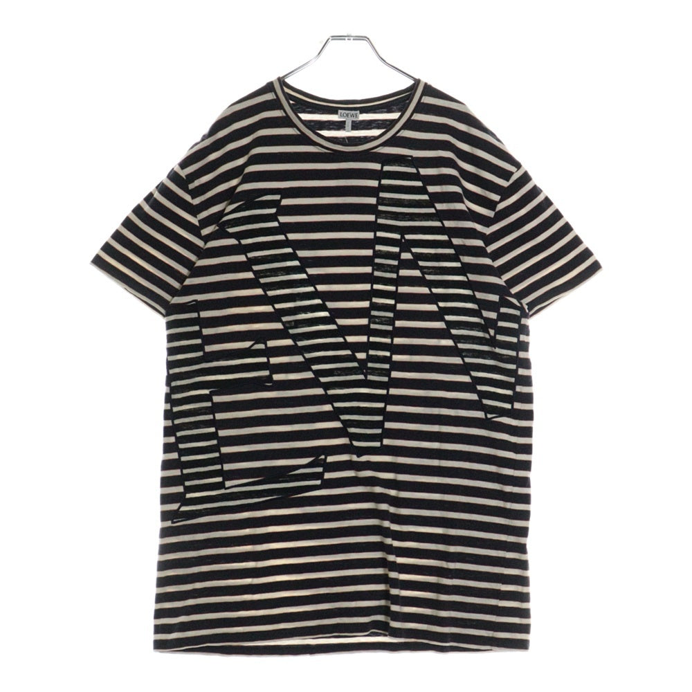 LOEWE(ロエベ) Striped T-Shirt ボーダー半袖Tシャツ ホワイト/ネイビー H6109620PC