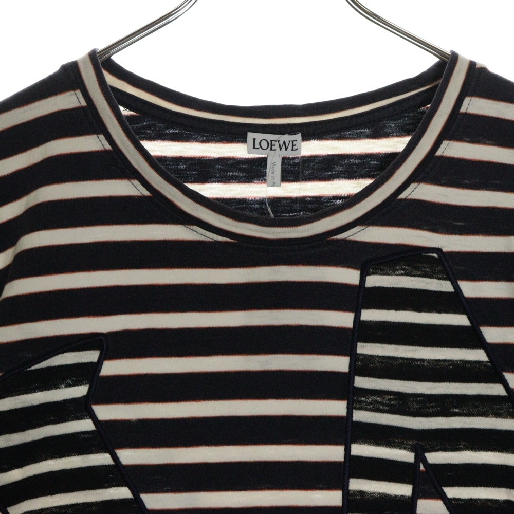 LOEWE(ロエベ) Striped T-Shirt ボーダー半袖Tシャツ ホワイト/ネイビー H6109620PC