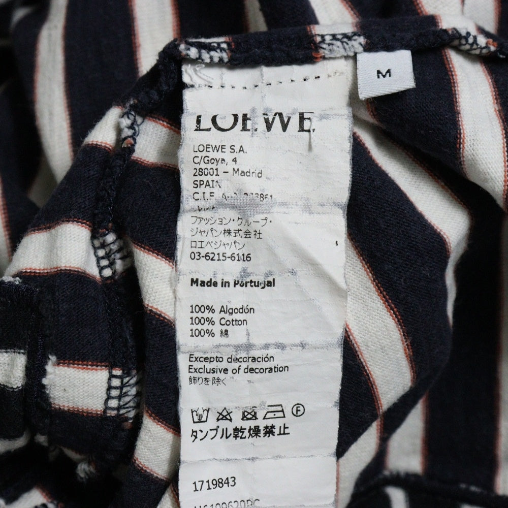 LOEWE(ロエベ) Striped T-Shirt ボーダー半袖Tシャツ ホワイト/ネイビー H6109620PC