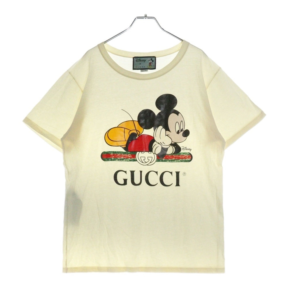GUCCI(グッチ) 20SS ×Disney T-Shirt キャラクタープリント 半袖Tシャツ アイボリー 492347 XJB7W