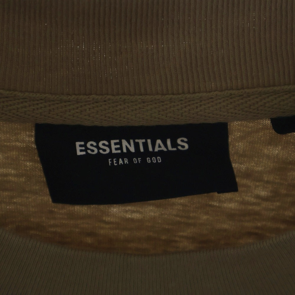 FEAR OF GOD ESSENTIALS(フィアオブゴッド エッセンシャルズ) L/S T-SHIRT バックリフレクターロゴ 長袖Tシャツ ロンT ベージュ