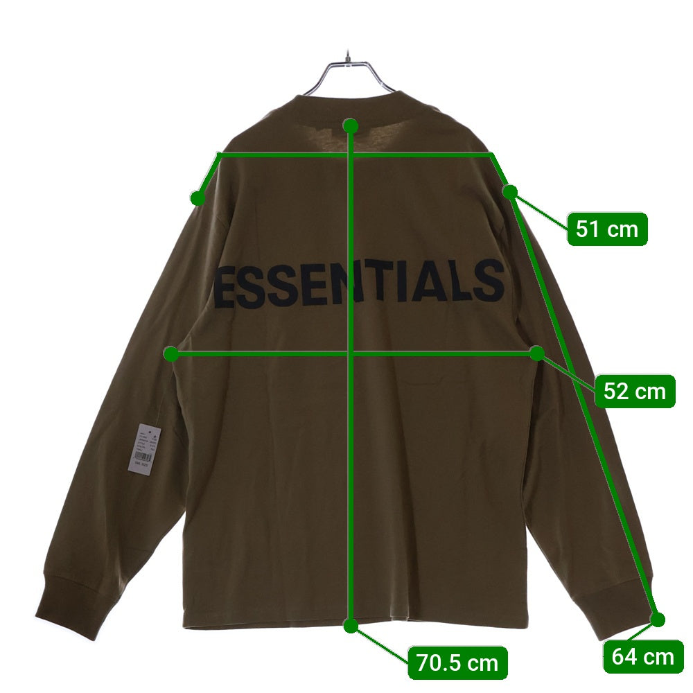 FEAR OF GOD ESSENTIALS(フィアオブゴッド エッセンシャルズ) L/S T-SHIRT バックリフレクターロゴ 長袖Tシャツ ロンT ベージュ