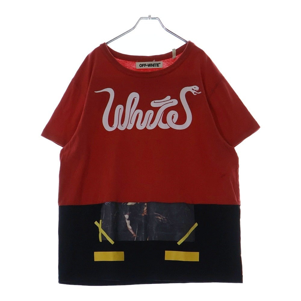 OFF-WHITE(オフホワイト) 16AW Snake T-Shirt 再構築半袖Tシャツ レッド