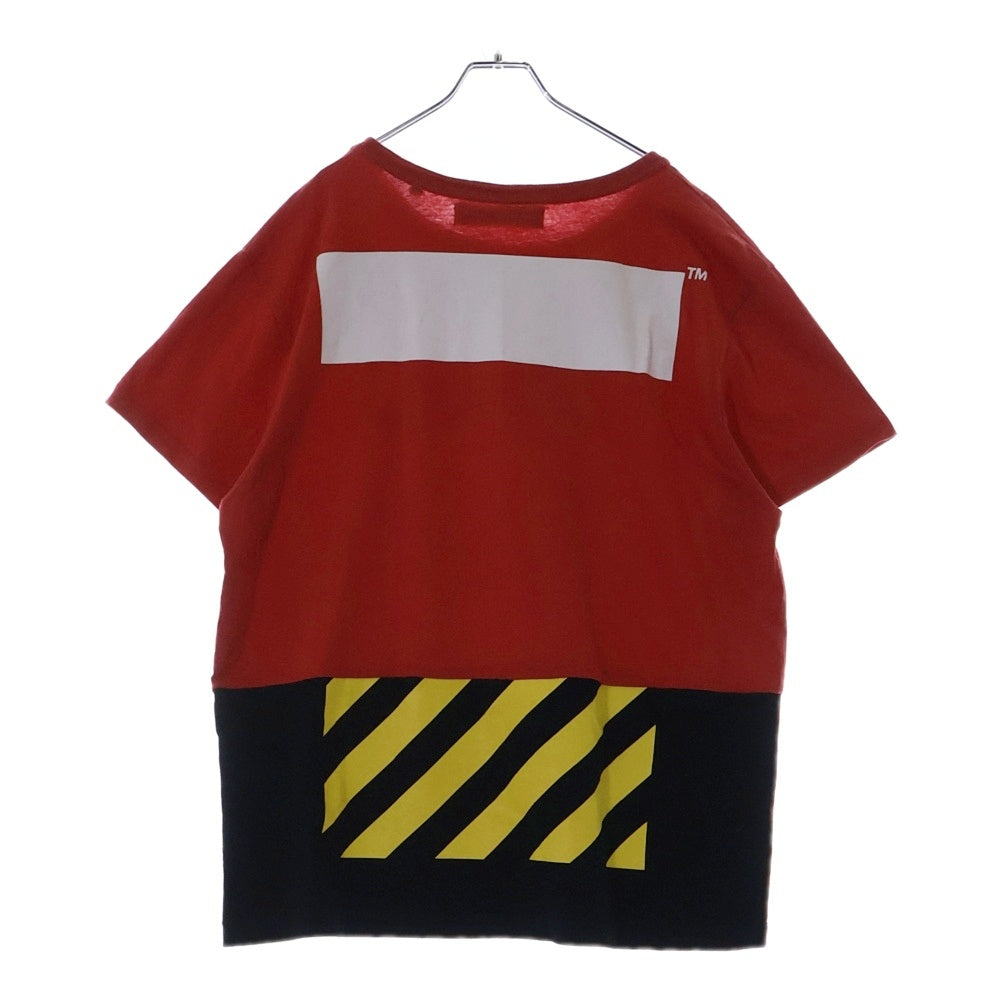 OFF-WHITE(オフホワイト) 16AW Snake T-Shirt 再構築半袖Tシャツ レッド