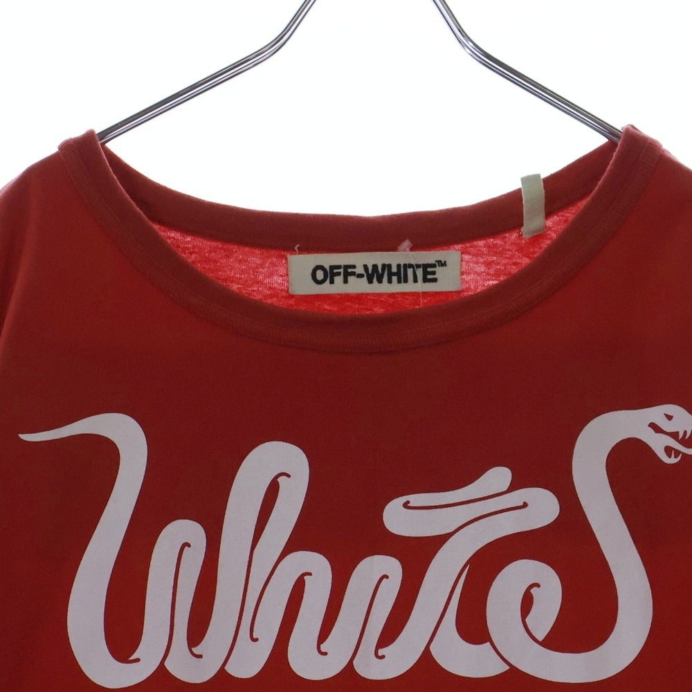 OFF-WHITE(オフホワイト) 16AW Snake T-Shirt 再構築半袖Tシャツ レッド