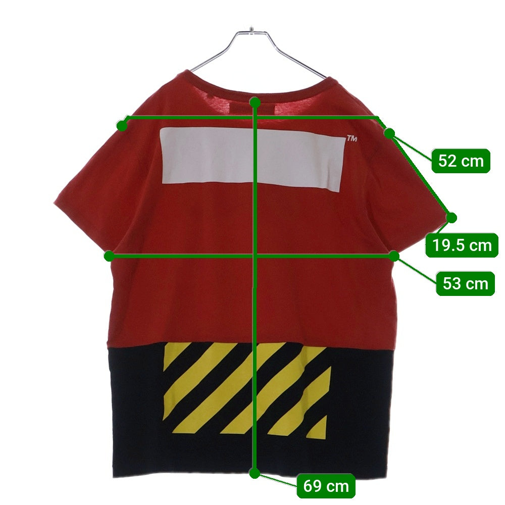 OFF-WHITE(オフホワイト) 16AW Snake T-Shirt 再構築半袖Tシャツ レッド