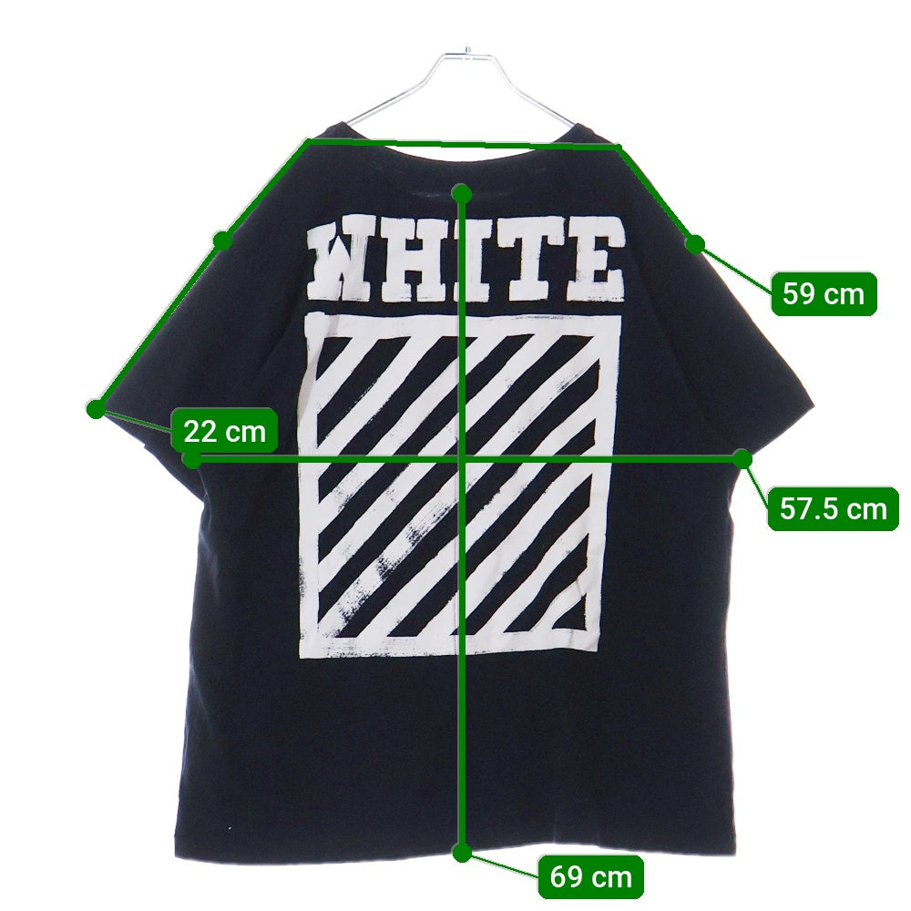 OFF-WHITE(オフホワイト) 16AW Stripped Diagonals T-Shirt 半袖Tシャツ ブラック
