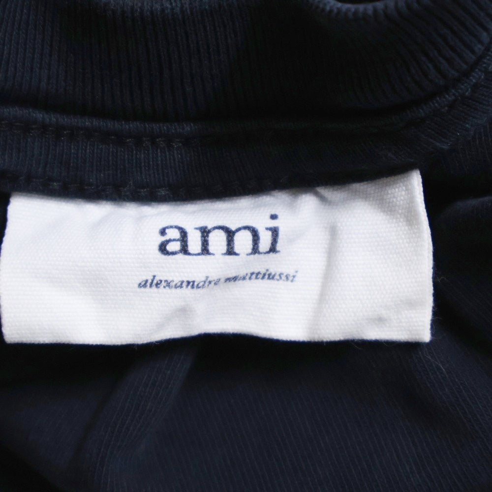 AMI Alexandre Mattiussi(アミアレクサンドルマテュッシ) T-Shirt ハートロゴ刺繍 半袖Tシャツ ブラック A21HJ128.726