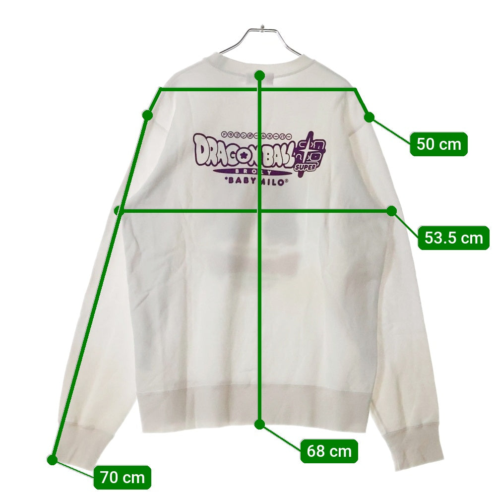 A BATHING APE(アベイシングエイプ) Dragonball Super Golden Frieza Crewneck クルーネックスウェットトレーナー ホワイト 002SWF731914X