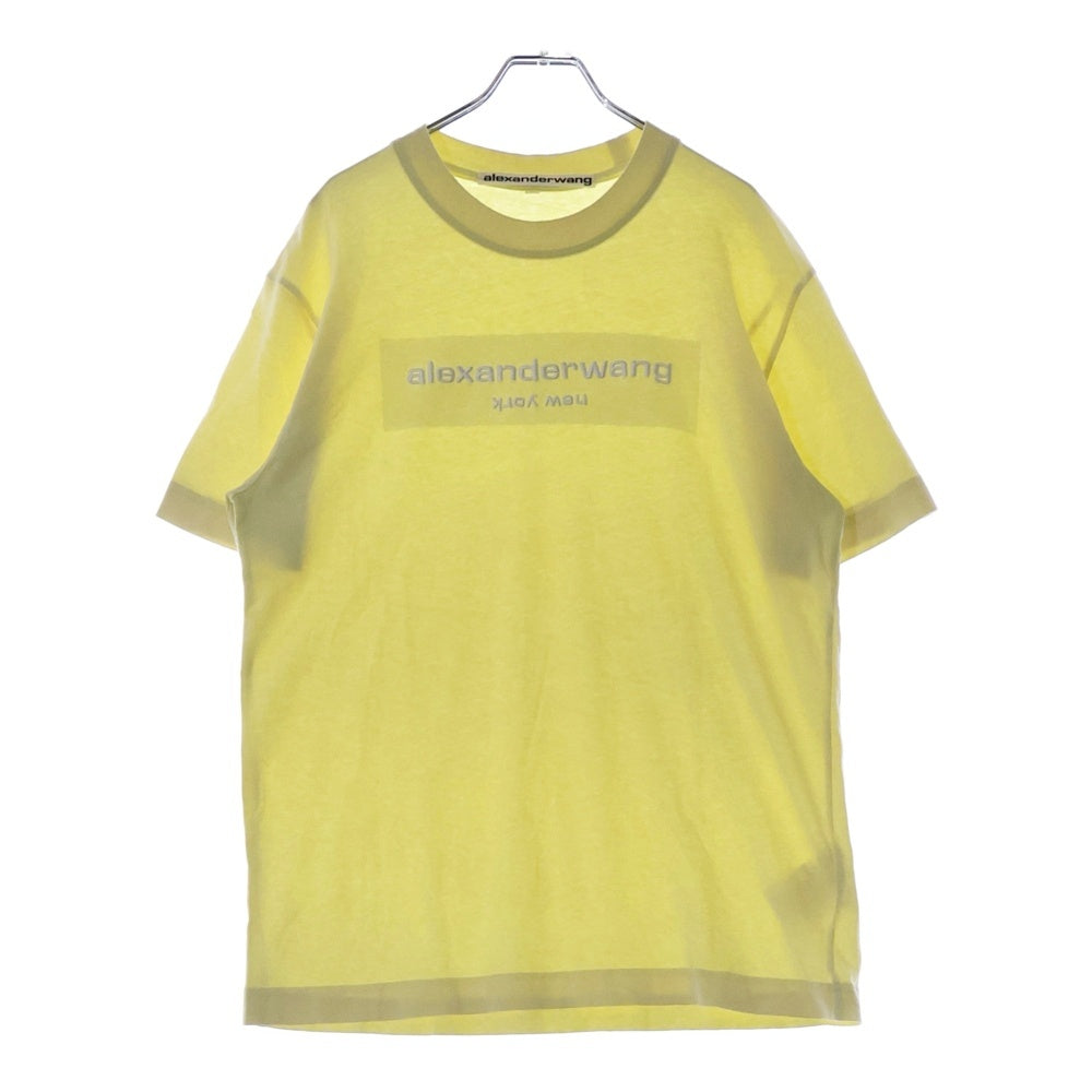 ALEXANDER WANG(アレキサンダーワン) Embossed Logo Acid Tee ウォッシュド加工半袖Tシャツ イエロー