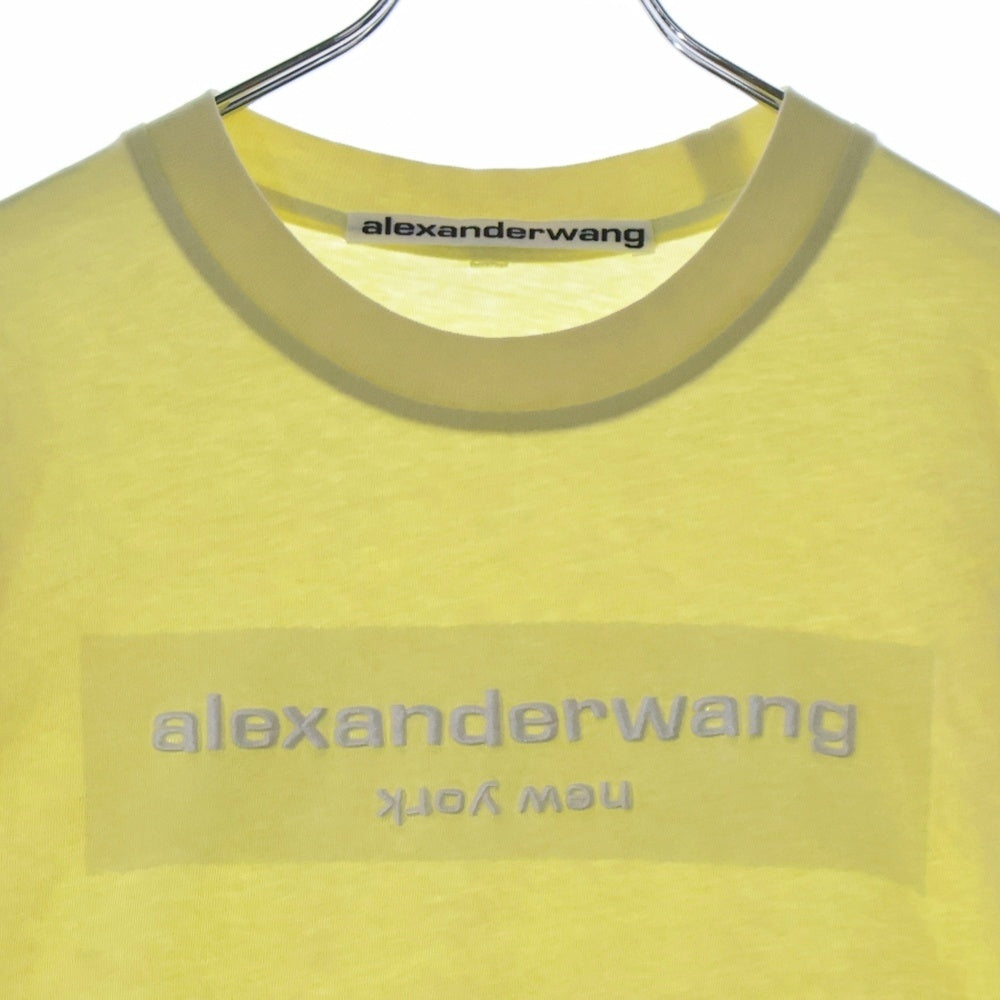 ALEXANDER WANG(アレキサンダーワン) Embossed Logo Acid Tee ウォッシュド加工半袖Tシャツ イエロー