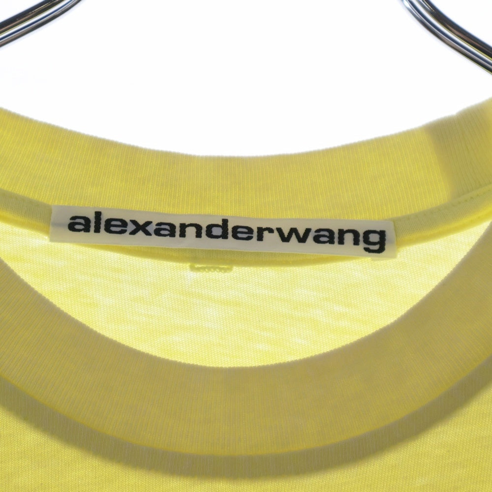 ALEXANDER WANG(アレキサンダーワン) Embossed Logo Acid Tee ウォッシュド加工半袖Tシャツ イエロー
