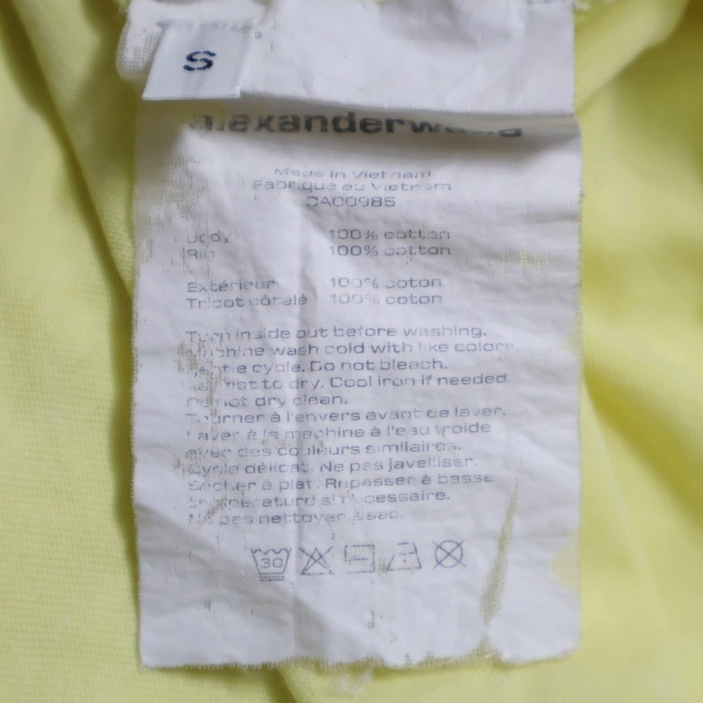 ALEXANDER WANG(アレキサンダーワン) Embossed Logo Acid Tee ウォッシュド加工半袖Tシャツ イエロー