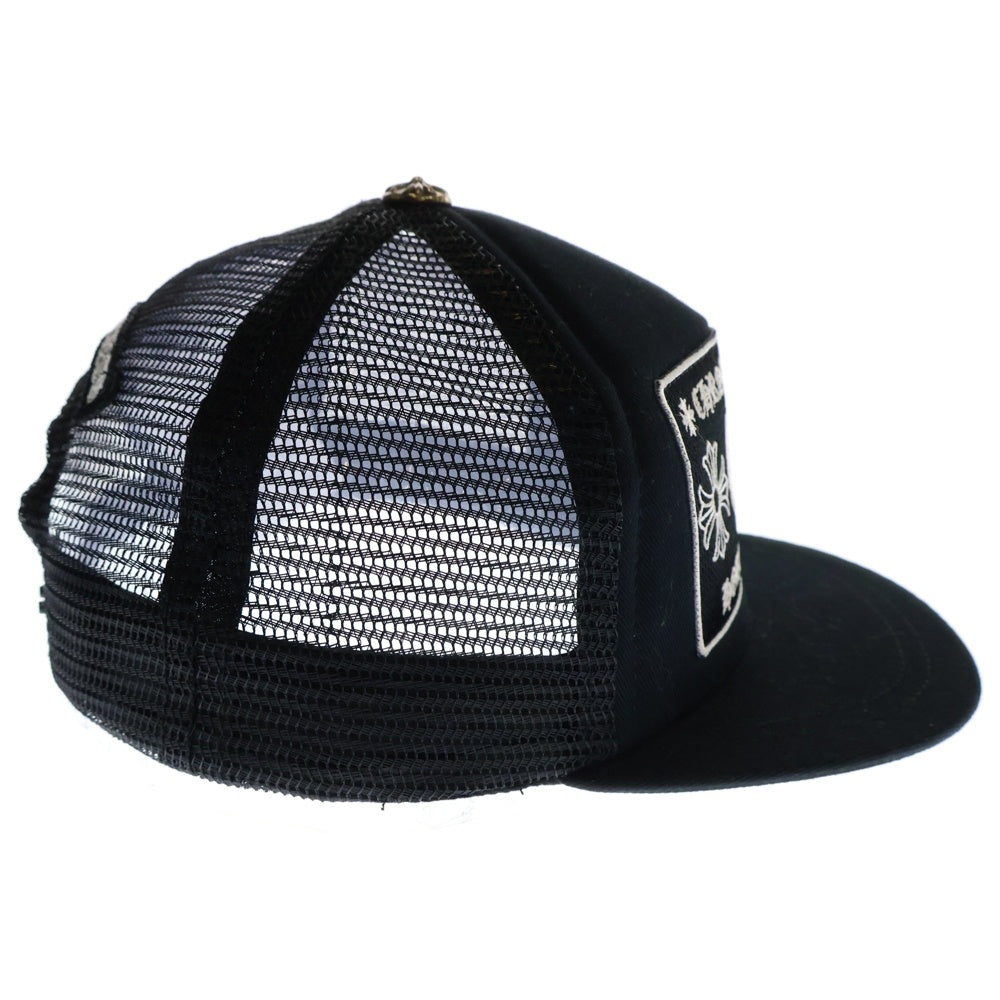 CHROME HEARTS(クロムハーツ) TRUCKER CAP トラッカーキャップ CH刺繍パッチクロスボール付メッシュ帽子 ブラック