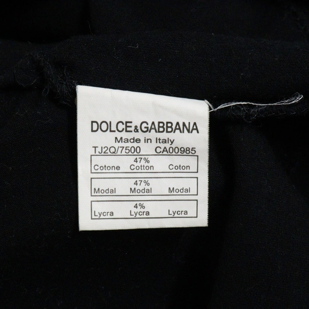 DOLCE & GABBANA(ドルチェアンドガッバーナ) Line Stone Logo T-shirts ラインストーンロゴTシャツ レディース半袖Tシャツ ブラック