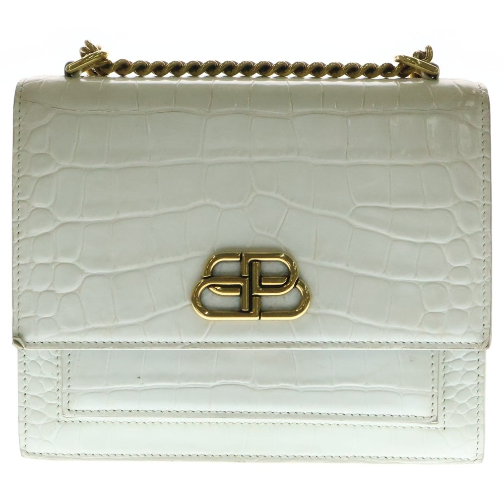 BALENCIAGA(バレンシアガ) Sharp S シャープS 2Way チェーンショルダーレザーハンドバッグ レディース 580641 9001 ホワイト