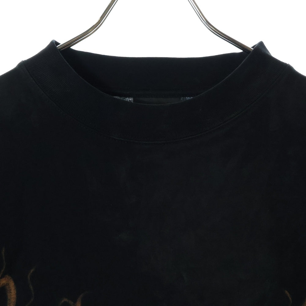 BALENCIAGA(バレンシアガ) 23SS Heavy Metal Long Sleeve T-shirt ヘビーメタルロゴ ダメージ加工長袖Tシャツ ロンT ブラック 739783 TOVE1
