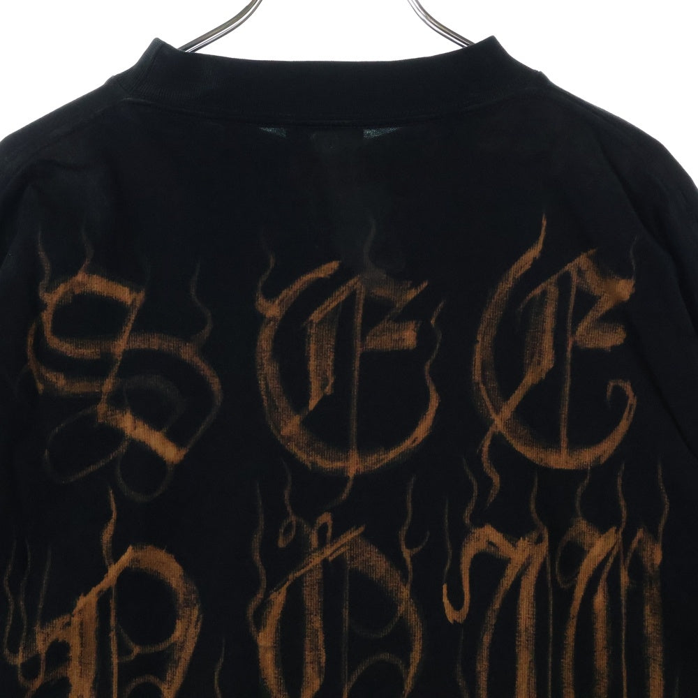 BALENCIAGA(バレンシアガ) 23SS Heavy Metal Long Sleeve T-shirt ヘビーメタルロゴ ダメージ加工長袖Tシャツ ロンT ブラック 739783 TOVE1