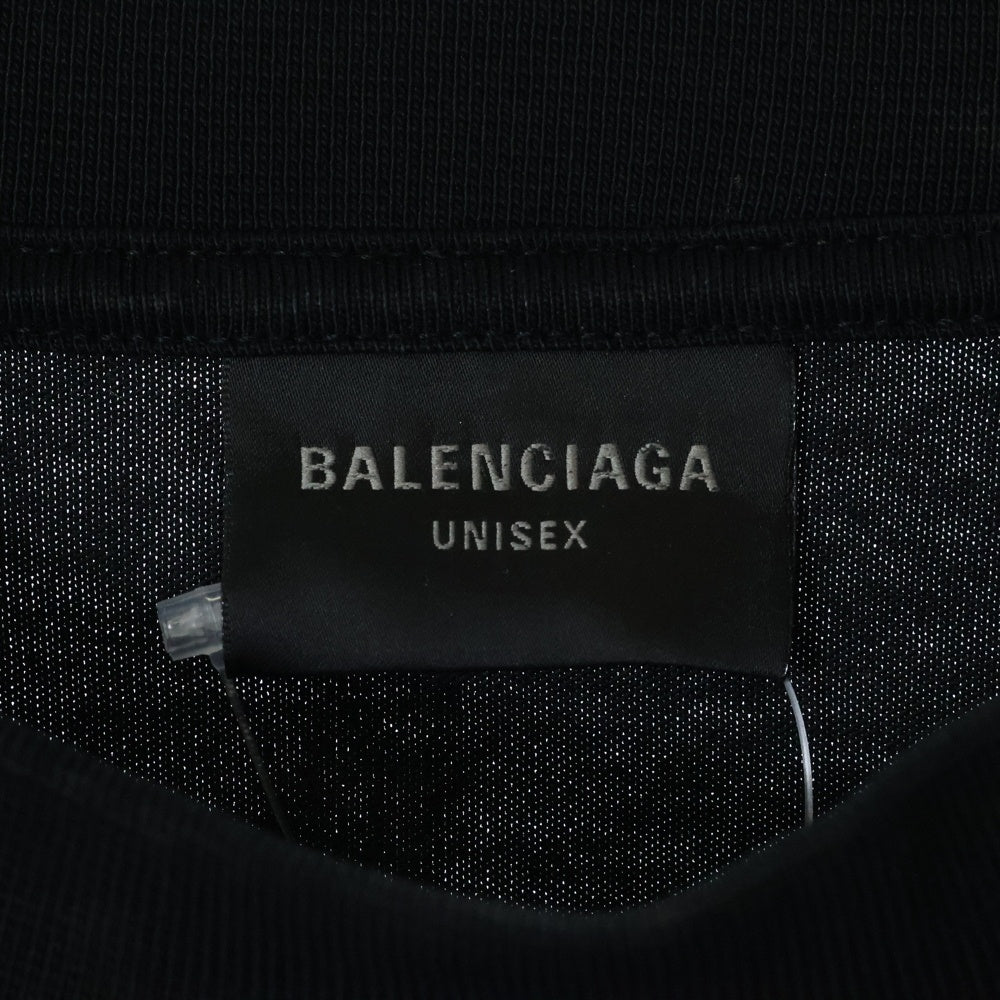 BALENCIAGA(バレンシアガ) 23SS Heavy Metal Long Sleeve T-shirt ヘビーメタルロゴ ダメージ加工長袖Tシャツ ロンT ブラック 739783 TOVE1