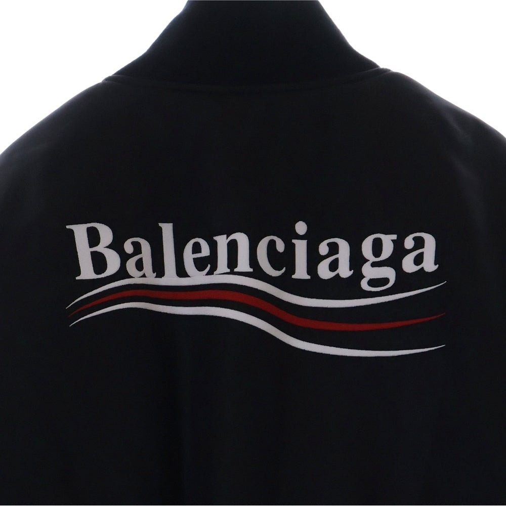BALENCIAGA(バレンシアガ) Political Varsity Bomber Jacket ロゴ刺繍 ボンバージャケット ブラック 758940 TNO27