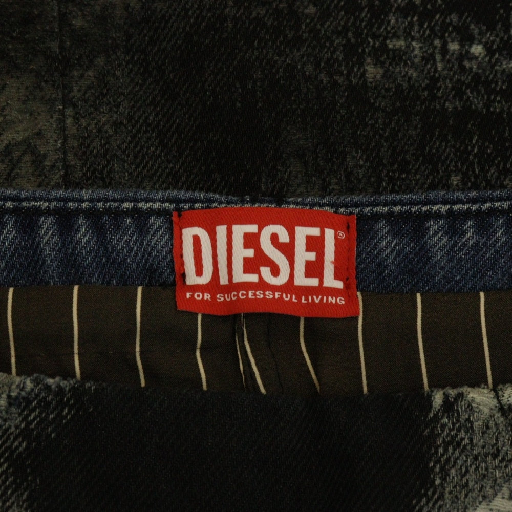 DIESEL(ディーゼル) DE-PRA-FSE1 シースルー デニムスカート インディゴ レディース A14512