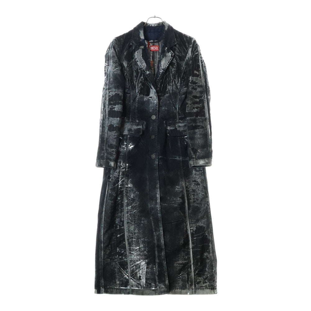 DIESEL(ディーゼル) DE-PIA-FSE シースルー デニムロングコート レディース ブラック A13809