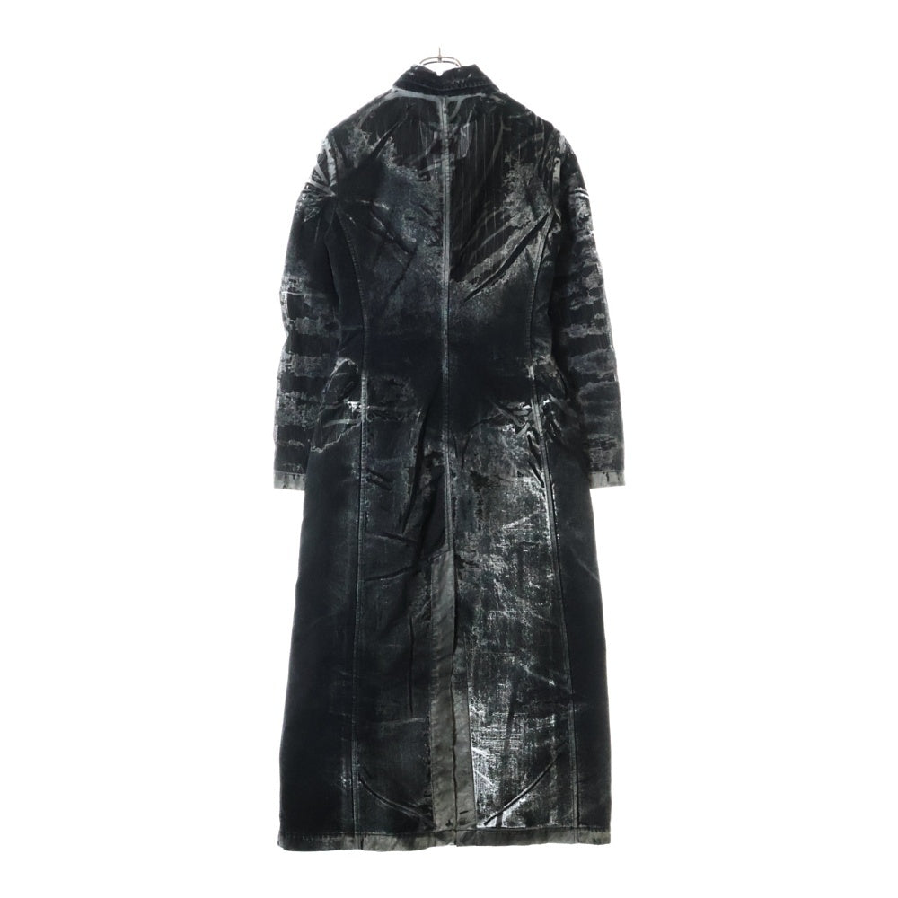 DIESEL(ディーゼル) DE-PIA-FSE シースルー デニムロングコート レディース ブラック A13809