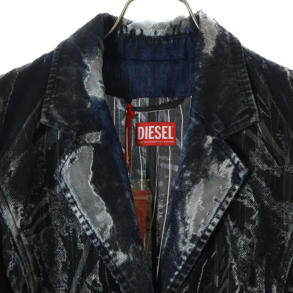 DIESEL(ディーゼル) DE-PIA-FSE シースルー デニムロングコート レディース ブラック A13809