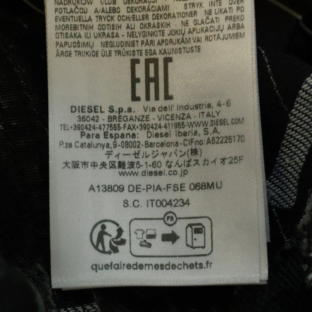 DIESEL(ディーゼル) DE-PIA-FSE シースルー デニムロングコート レディース ブラック A13809