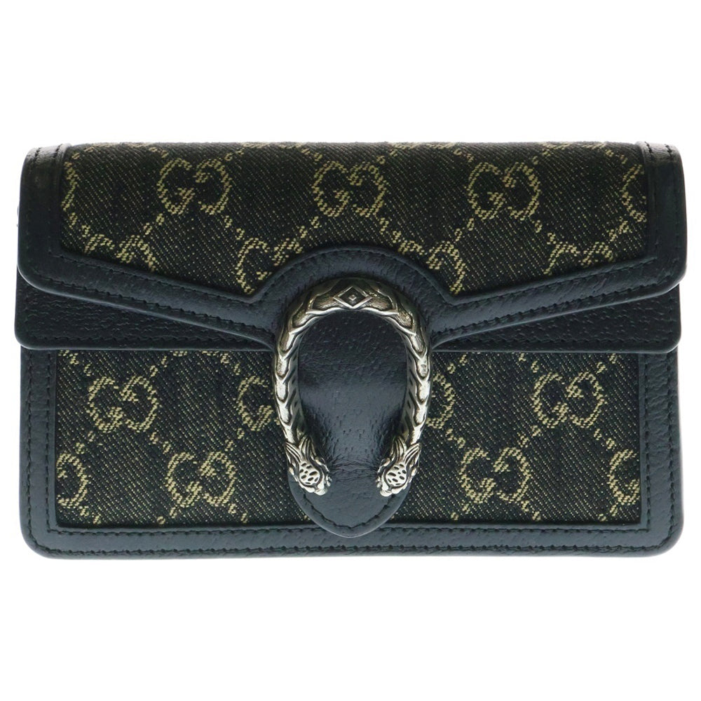 GUCCI(グッチ) GGデニム ディオニュソス スーパーミニバッグ チェーンバッグ 2WAY レディースショルダーバッグ ブラック