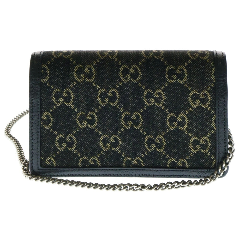 GUCCI(グッチ) GGデニム ディオニュソス スーパーミニバッグ チェーンバッグ 2WAY レディースショルダーバッグ ブラック