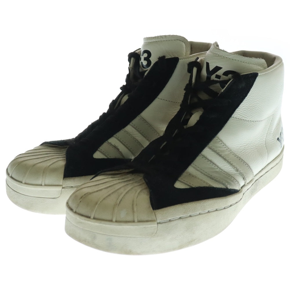 Y-3(ワイスリー) Yohji Pro ヨージプロ レザーハイカットスニーカー US7/25cm H02577 ホワイト