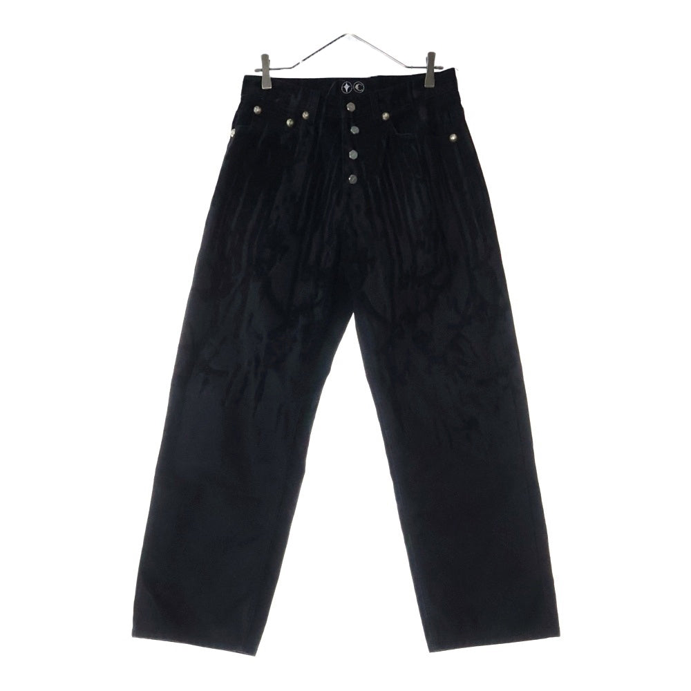 THUG CLUB(サグクラブ) 25SS Blood Lazered Denim Pants ブラッドレーザードデニムパンツ ブラック TC25PT1002