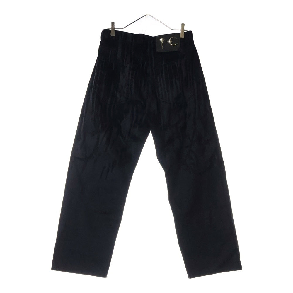 THUG CLUB(サグクラブ) 25SS Blood Lazered Denim Pants ブラッドレーザードデニムパンツ ブラック TC25PT1002