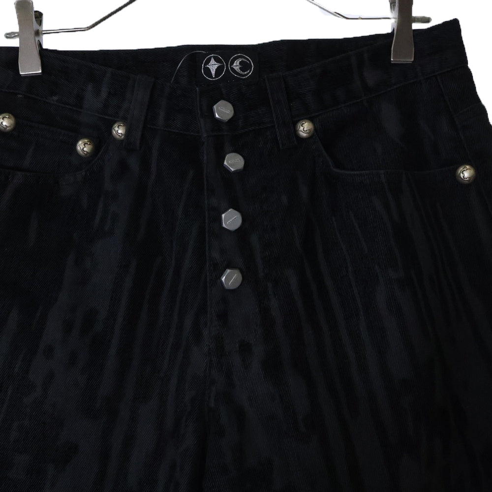 THUG CLUB(サグクラブ) 25SS Blood Lazered Denim Pants ブラッドレーザードデニムパンツ ブラック TC25PT1002