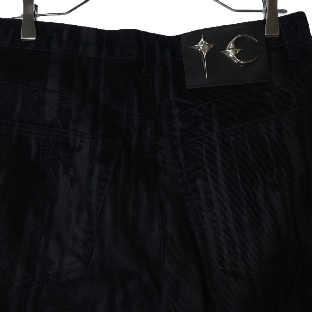 THUG CLUB(サグクラブ) 25SS Blood Lazered Denim Pants ブラッドレーザードデニムパンツ ブラック TC25PT1002