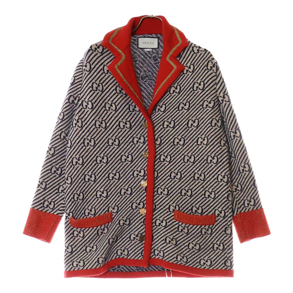 GUCCI(グッチ) Wool Knit Jacket GG総柄 ウールニットジャケット ベージュ 553505 XKAIV