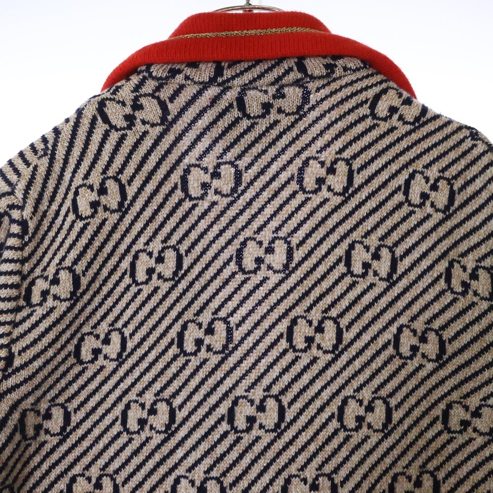 GUCCI(グッチ) Wool Knit Jacket GG総柄 ウールニットジャケット ベージュ 553505 XKAIV