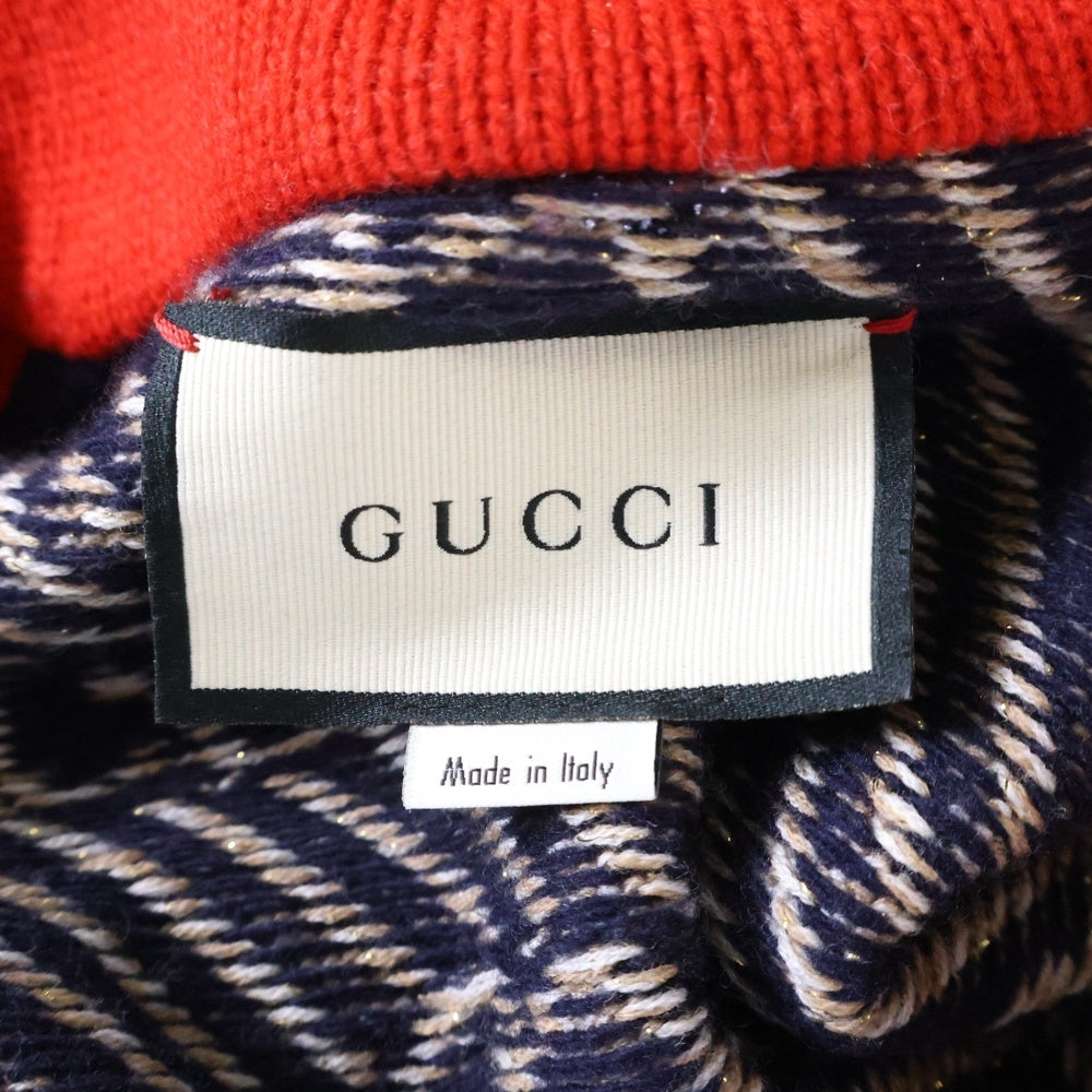 GUCCI(グッチ) Wool Knit Jacket GG総柄 ウールニットジャケット ベージュ 553505 XKAIV