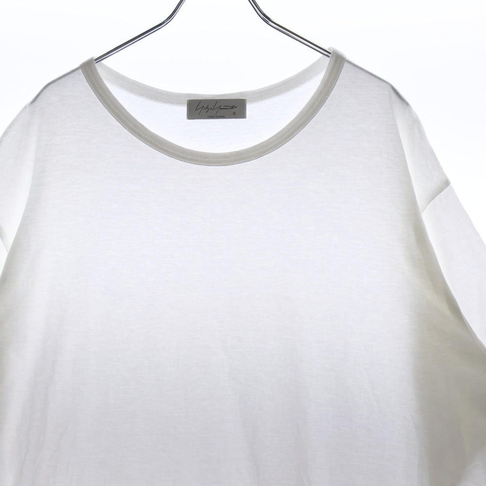 Yohji Yamamoto POUR HOMME(ヨウジヤマモト プールオム) クルーネック 半袖Tシャツ カットソー ホワイト HE-T02-070