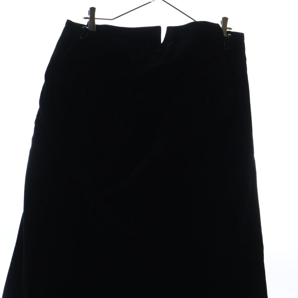 Yohji Yamamoto POUR HOMME(ヨウジヤマモト プールオム) 裏地ストライプ ベロアスラックス ロングパンツ ブラック HE-P63-019