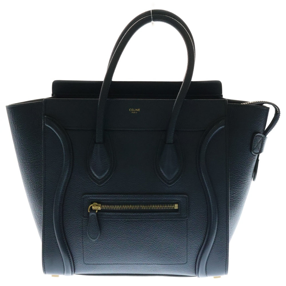 CELINE(セリーヌ) ラゲージ マイクロショッパー レザー ハンドバッグ ネイビー