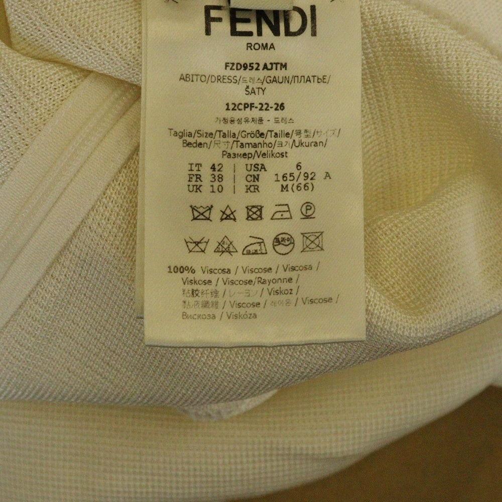 FENDI(フェンディ) ×VERSACE ×ヴェルサーチ セーフティピン装飾 ニットワンピース アイボリー FND952AJTM レディース