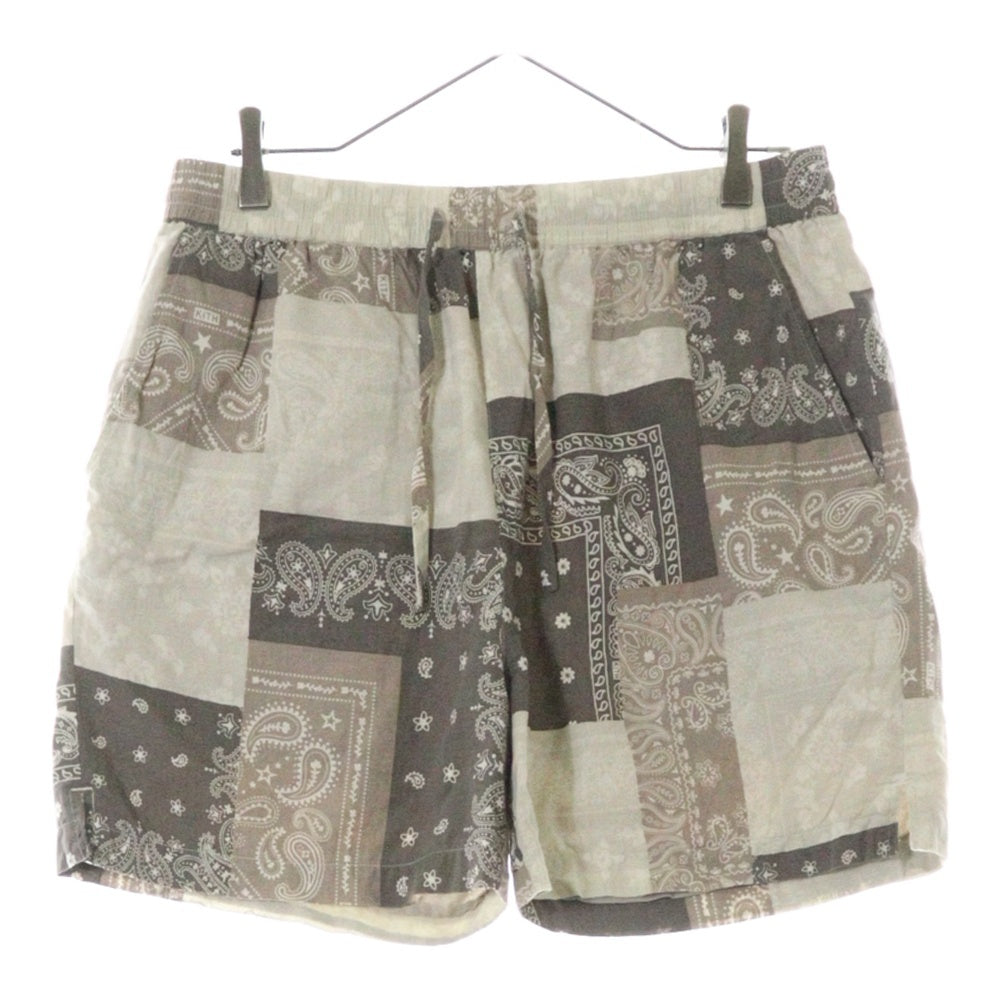 KITH(キス) Washed Cotton Bandana Active Short バンダナショーツ ハーフパンツ グレー