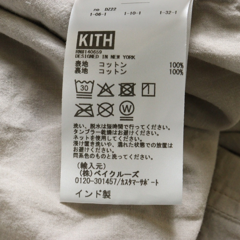KITH(キス) Washed Cotton Bandana Boxy Collared Overshirt バンダナ長袖シャツ ブラウン