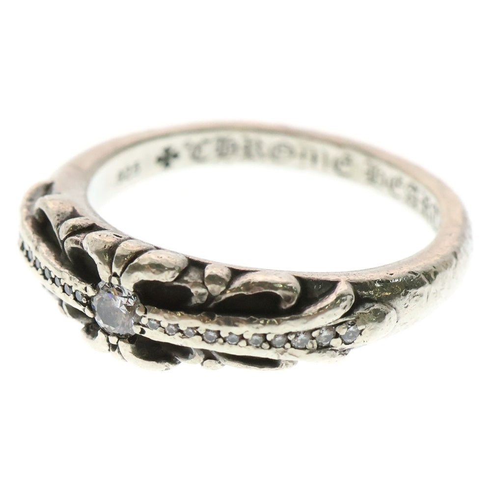 CHROME HEARTS(クロムハーツ) BABY CLSC P D ベイビークラシックフローラルクロス PAVEダイヤ シルバーリング