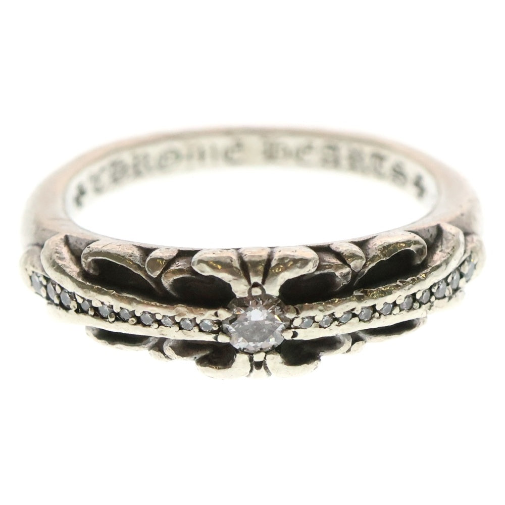 CHROME HEARTS(クロムハーツ) BABY CLSC P D ベイビークラシックフローラルクロス PAVEダイヤ シルバーリング