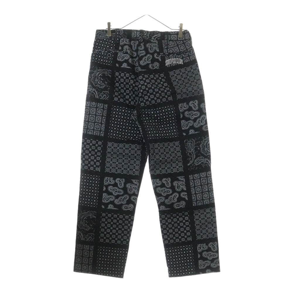 SUPREME(シュプリーム) 20SS Paisley Grid Chino Pant ペイズリーグリッドチノロングパンツ ブラック